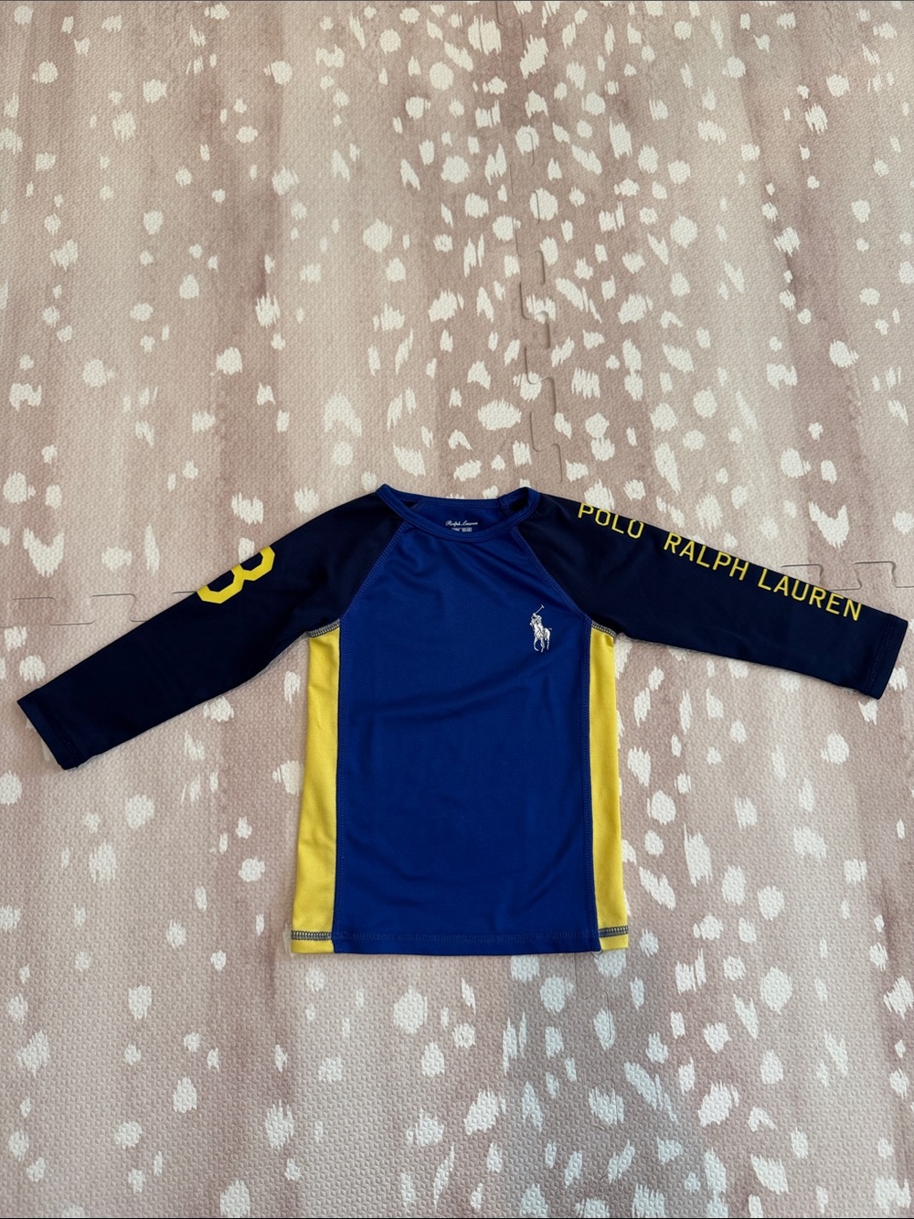 Polo Ralph Lauren Baby Boy Long Sleeve Rash Guard 18M Blue Yellow